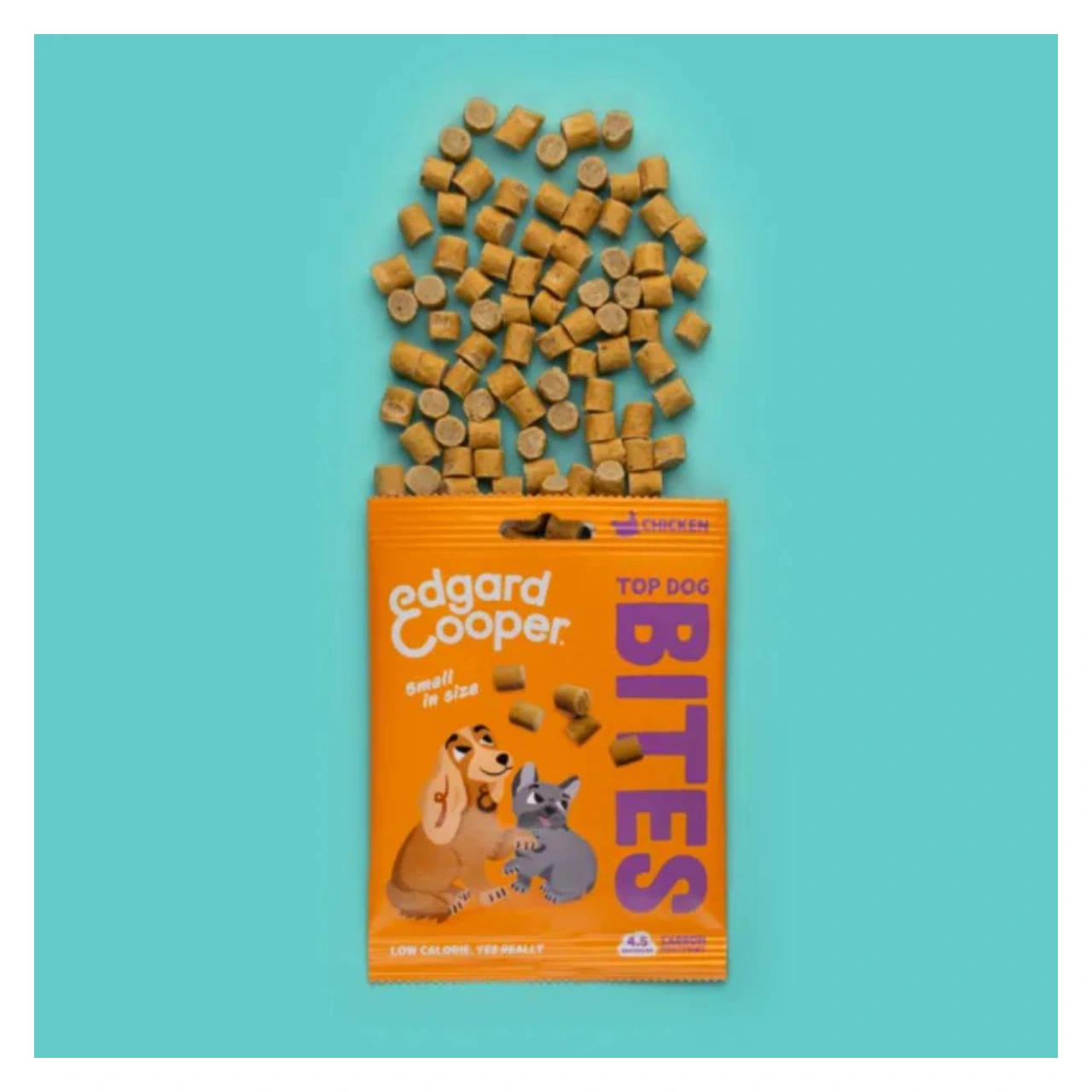 Edgard & Cooper Top Dog Bites kylling 120 g - bløde træningsgodbidder